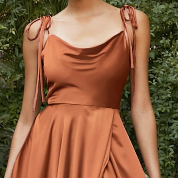 NEW LONG A-LINE OFF THE SHOULDER SLEEVELESS SATIN GOWN WITH ZIPPER BACK CD BD104 - Picture 7 of 9